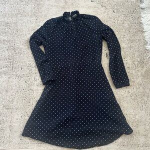 H&M Navy Polka Dot Long Sleeve Dress